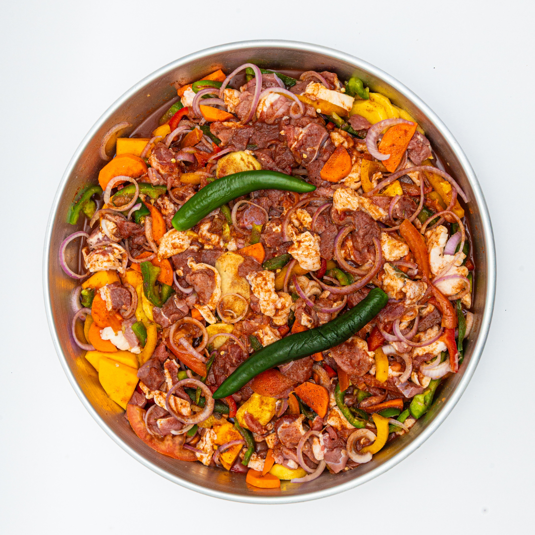 صينية لحم خروف نعيمي بالخضار